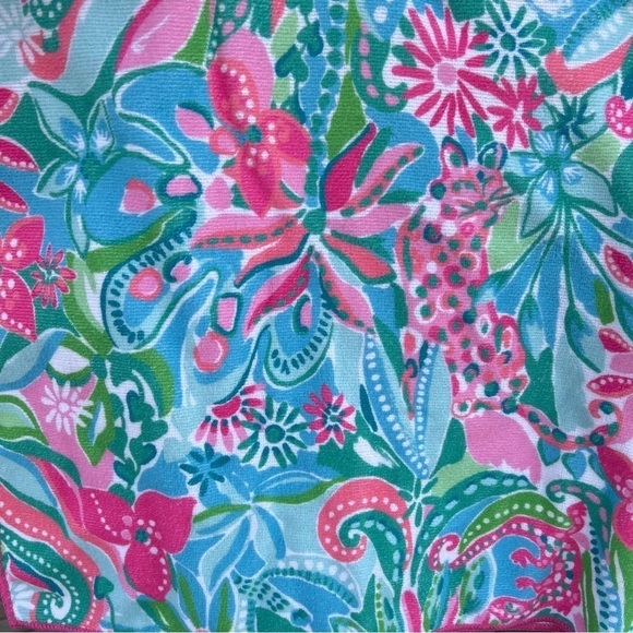 Lilly Pulitzer Golden Hour Oversized Microfiber Lounge Towel Bright Floral GUC - Picture 3 of 6